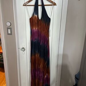 NEW WITH TAGS VENUS High Low Halter Tie Dye Top with pockets size Medium